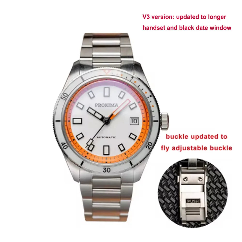 Proxima PX1703 Luxury Diver Watch Business Waterproof Male Clock PT5000 Men Watches Stainless Steel Sapphire Bezel BGW9 Luminous