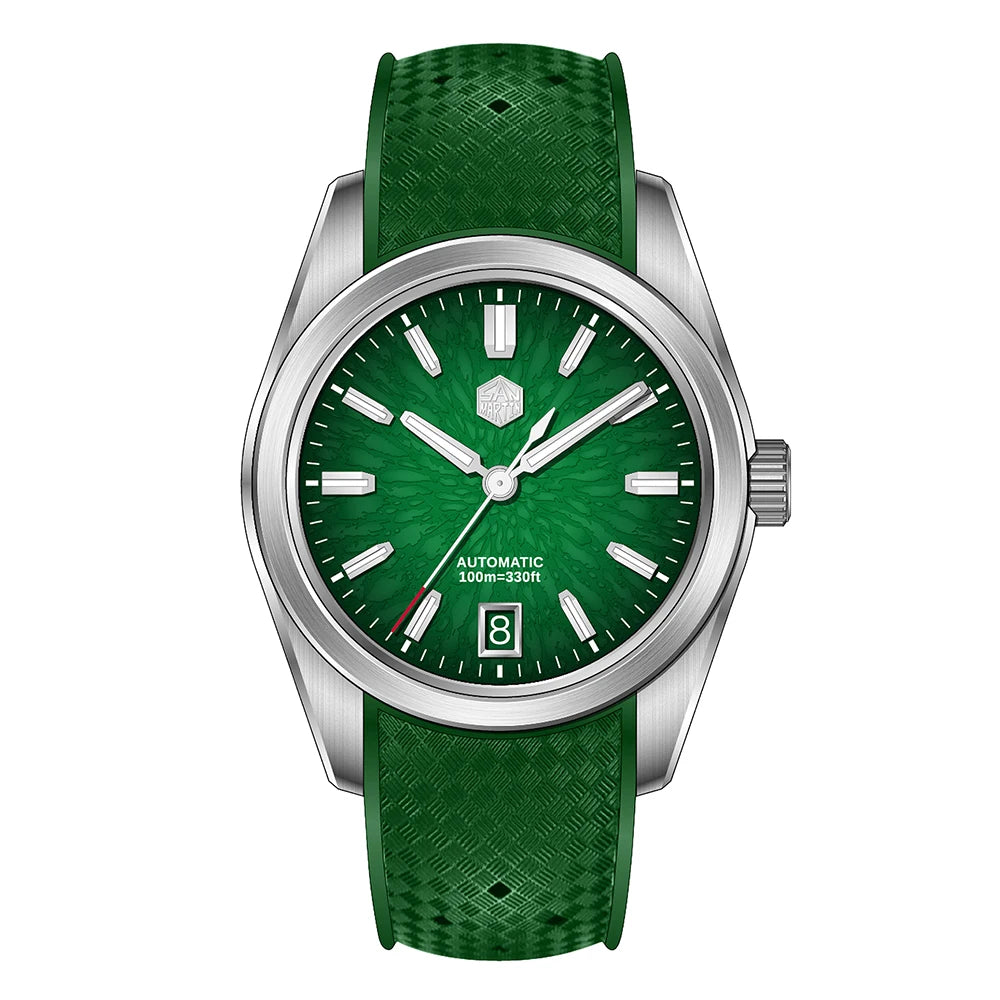 San Martin 36/39/42mm GADA JianZhan Men Watch Automatic Curved End Links Version FKM Rubber Strap BGW-X1 Dress SN0144GS/X/L-3