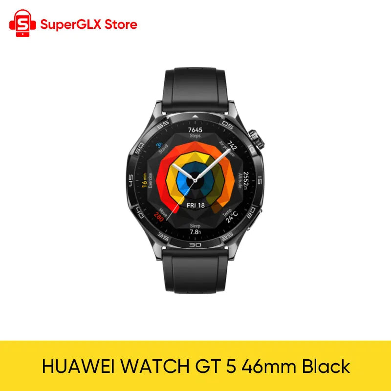 Global Version HUAWEI WATCH GT 5 Smartwatch AMOLED Screen 41mm/46mm Buit-in Map Replay Message Compatible with iOS and Android