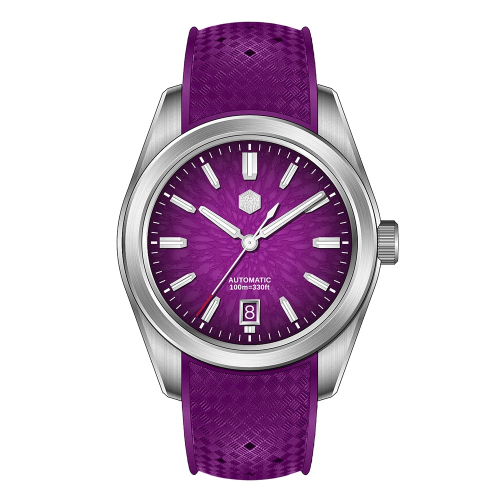 San Martin 36/39/42mm GADA JianZhan Men Watch Automatic Curved End Links Version FKM Rubber Strap BGW-X1 Dress SN0144GS/X/L-3