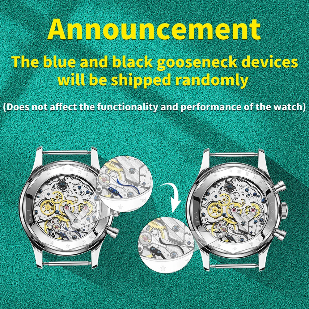 Red Star 1963 Retro Chronograph Pilot Watch Men seagul  ST1901 Movement Sapphire mirror surface Mechanical waterproof Wristwatch