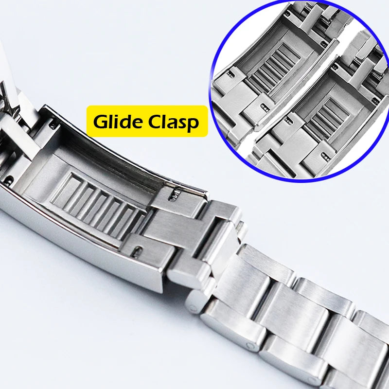 Cronos Sub Diver Men Watch No Date PT5000 Brushed Bracelet Ceramic Bezel 200 meters Water Resistant Glideclasp