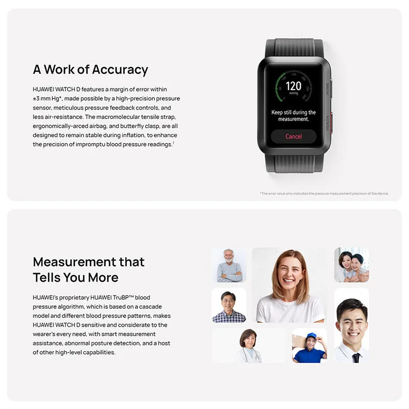 Original Huawei WATCH D Wrist ECG Blood Pressure Recorder Intelligent Blood Pressure Measurement Health Monitor Sport Bracelet