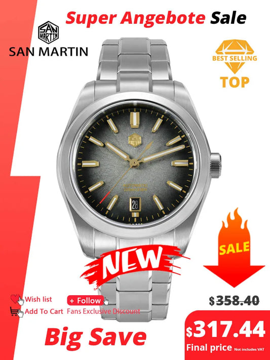 San Martin 36/39/42mm SN0144 JianZhan Dial Gada Watch Miyota 9015 Original Design Men Luxury Dress Automatic Mechanical Watches