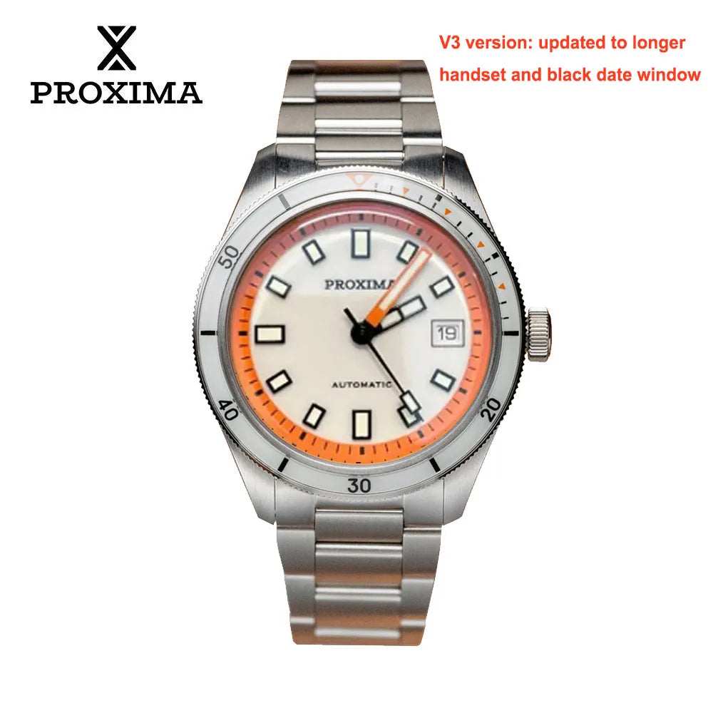 Proxima PX1703 Luxury Diver Watch Business Waterproof Male Clock PT5000 Men Watches Stainless Steel Sapphire Bezel BGW9 Luminous