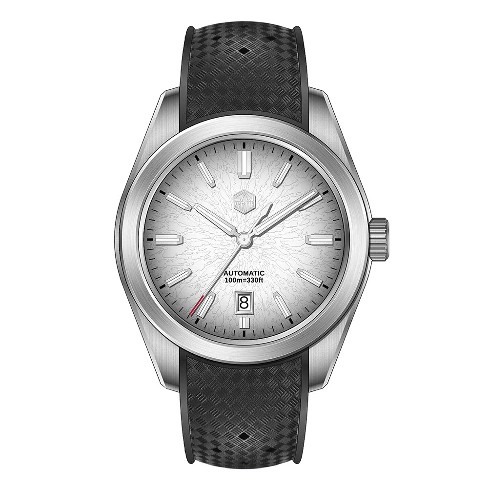 San Martin 36/39/42mm GADA JianZhan Men Watch Automatic Curved End Links Version FKM Rubber Strap BGW-X1 Dress SN0144GS/X/L-3