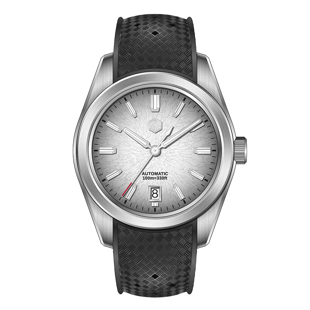 San Martin 36/39/42mm GADA JianZhan Men Watch Automatic Curved End Links Version FKM Rubber Strap BGW-X1 Dress SN0144GS/X/L-3