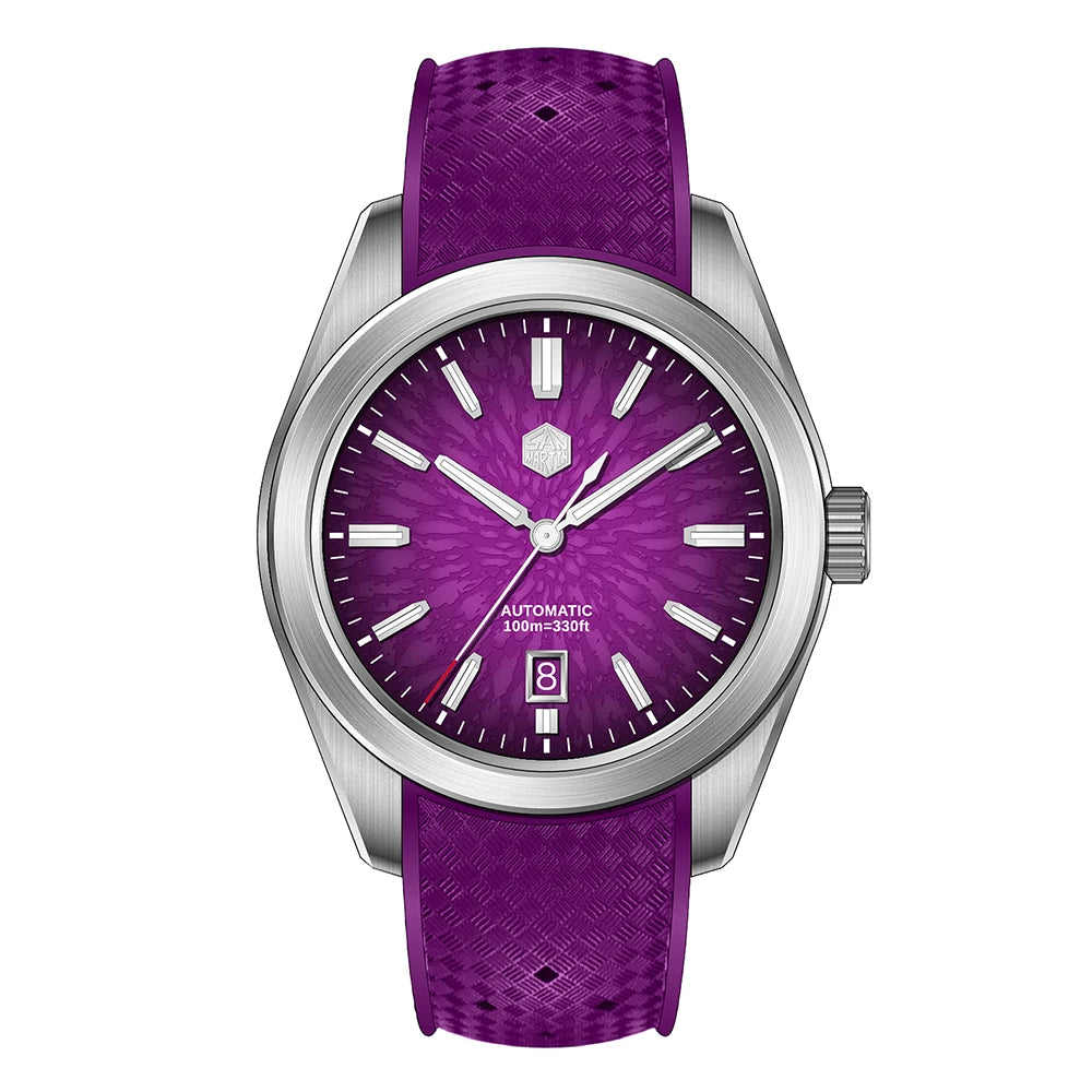 San Martin 36/39/42mm GADA JianZhan Men Watch Automatic Curved End Links Version FKM Rubber Strap BGW-X1 Dress SN0144GS/X/L-3