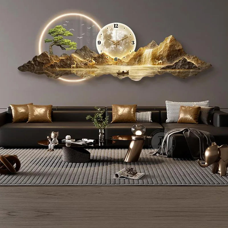 Fashion Luxury Wall Watch Led Metal Wall Art Cute Design Large Nordic Aesthetic Wall Clocks Creative Saat Ornaments Home Decor