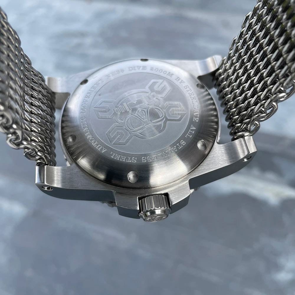 2025 New Arrival STEELDIVE Mens Watch SD1987 46.5MM Steel Case Super Luminous 200Bar Ceramic Bezel Mens Dive Watch with Valve