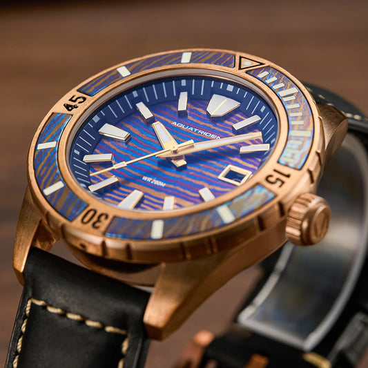 Aquatrident titanium bronze watch CUSN8 fully automatic mechanical watch 200M waterproof clockSwiss luminous retro watch for men