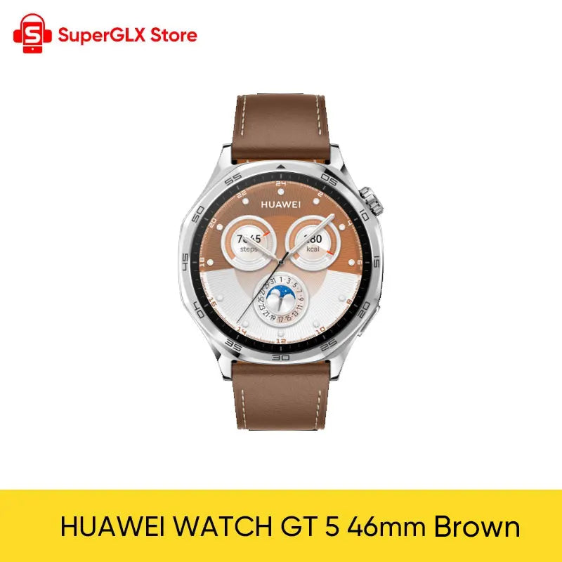 Global Version HUAWEI WATCH GT 5 Smartwatch AMOLED Screen 41mm/46mm Buit-in Map Replay Message Compatible with iOS and Android