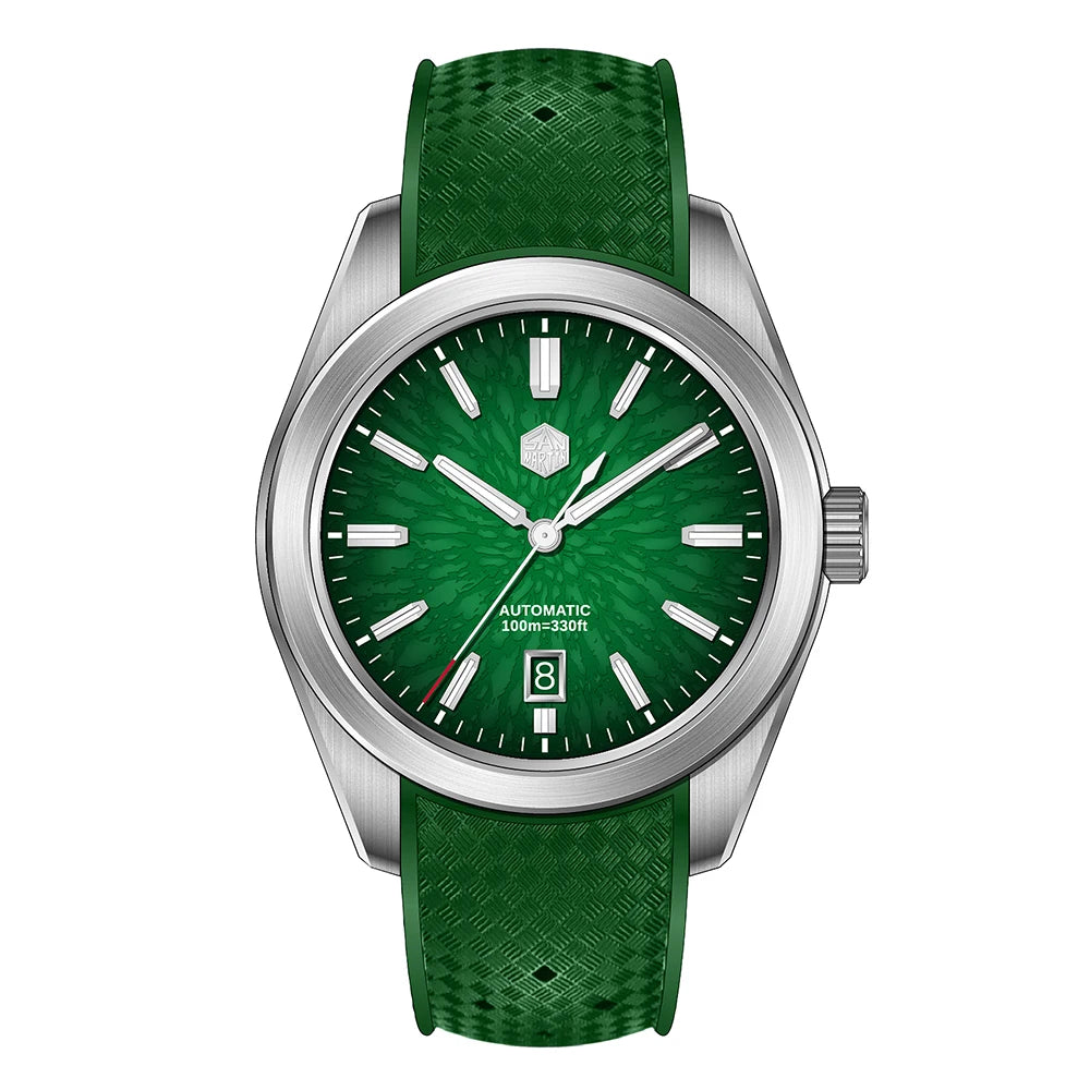 San Martin 36/39/42mm GADA JianZhan Men Watch Automatic Curved End Links Version FKM Rubber Strap BGW-X1 Dress SN0144GS/X/L-3