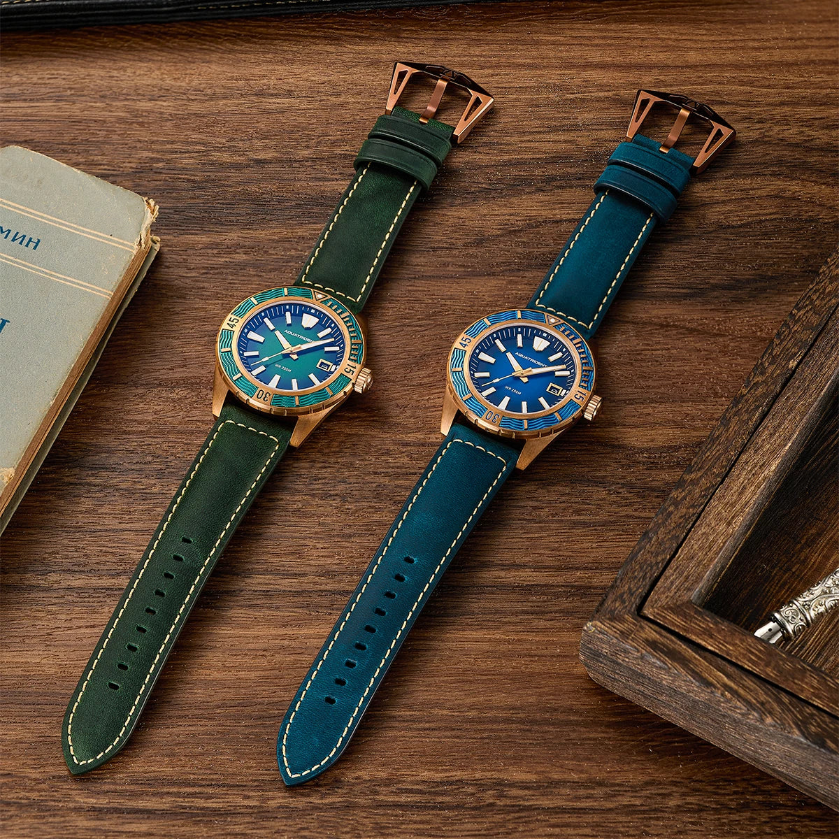 Aquatrident titanium bronze watch CUSN8 fully automatic mechanical watch 200M waterproof clockSwiss luminous retro watch for men