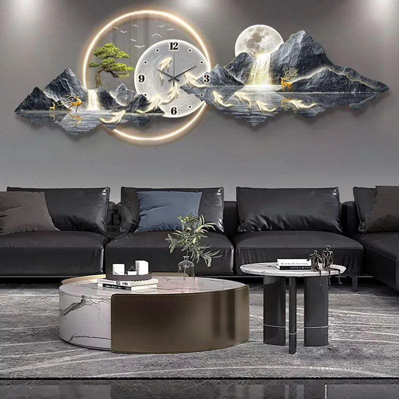 Fashion Luxury Wall Watch Led Metal Wall Art Cute Design Large Nordic Aesthetic Wall Clocks Creative Saat Ornaments Home Decor