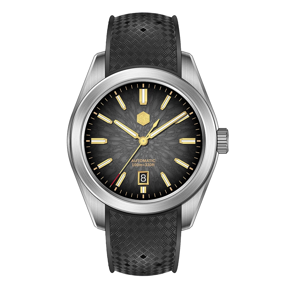 San Martin 36/39/42mm GADA JianZhan Men Watch Automatic Curved End Links Version FKM Rubber Strap BGW-X1 Dress SN0144GS/X/L-3