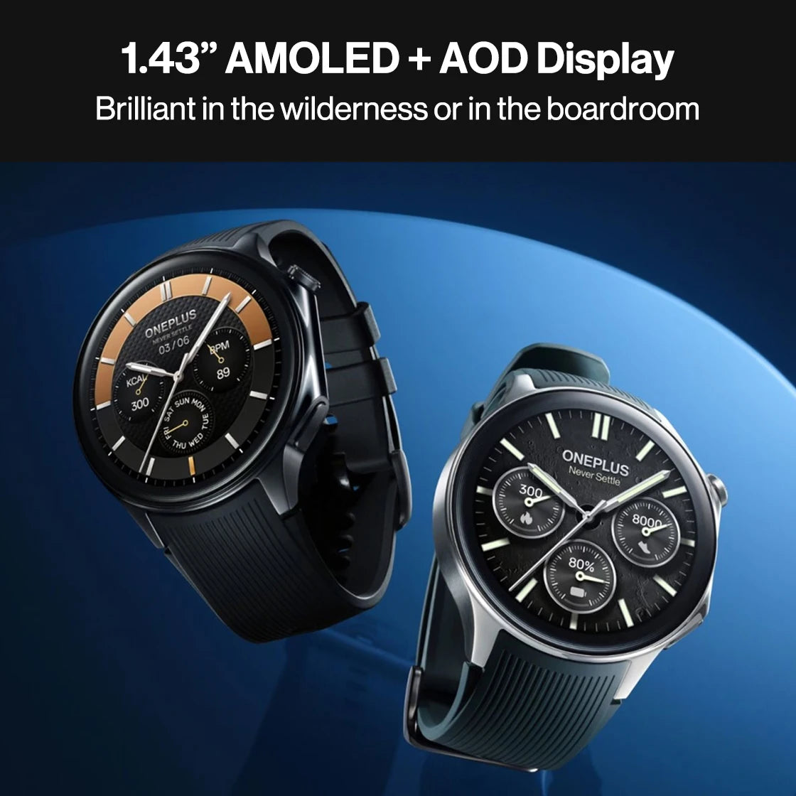 Global Version OnePlus Watch 2 Smart Watch 1.43'' AMOLED Display Snapdragon W5 Gen 1 Dual Frequency GPS Wear OS 4 NFC