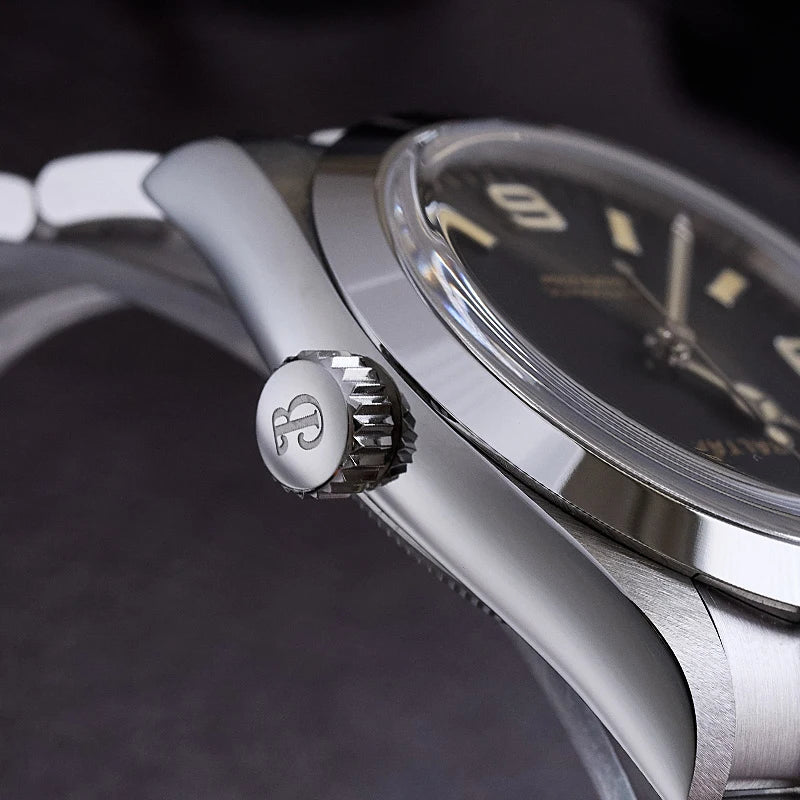 Baltany Men's Automatic Mechanical Watch Stainless Steel Bracelet Waterproof 20Bar Classic 36MM Retro Explorer Homage Watches